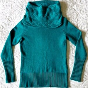 Banana Republic Italian yarn teal turtleneck sweater